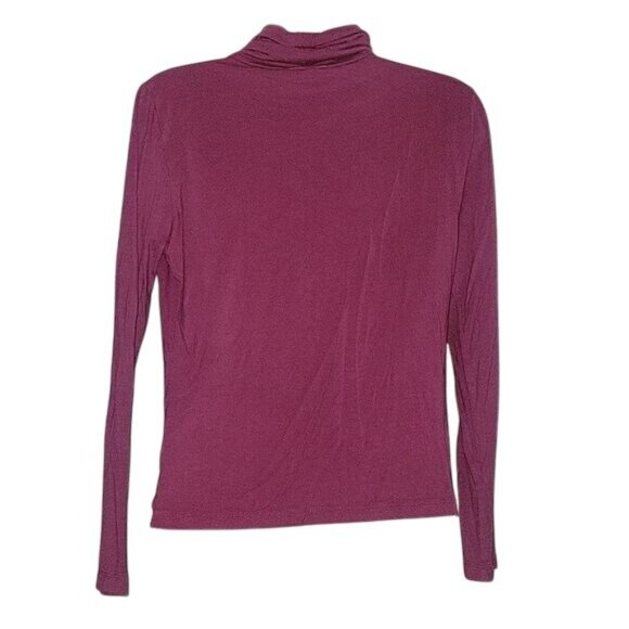 Talbots Womens Magenta Long Sleeve Turtleneck Top Rayon Blend Size M - Picture 4 of 6